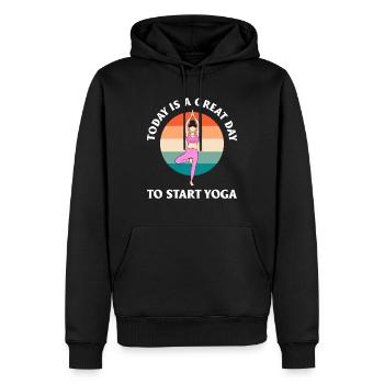 Today Is A Great Day To Start Yoga Meditation - Männer Premium Bio Hoodie - Schwarz - Vorne - Nico (187cm)