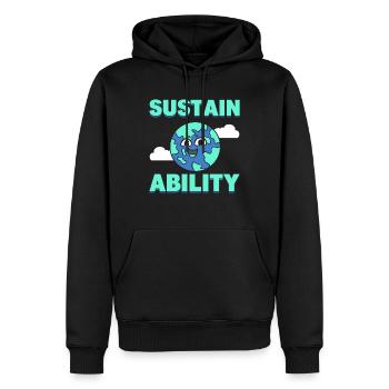 Sustain Ability Umweltberater - Männer Premium Bio Hoodie - Schwarz - Vorne - Nico (187cm)