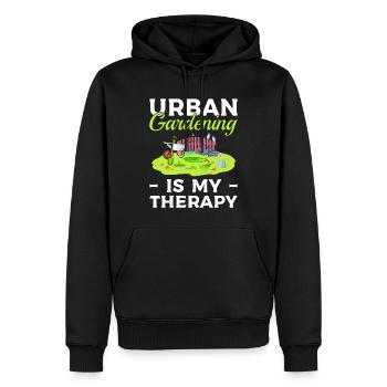 Urban Gardening Is My Therapy Gärtner - Männer Premium Bio Hoodie - Schwarz - Vorne - Nico (187cm)