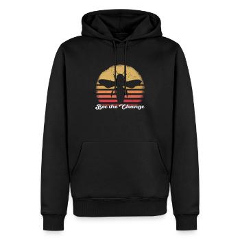 Bee The Change Motivational Bee Art - Männer Premium Bio Hoodie - Schwarz - Vorne - Nico (187cm)