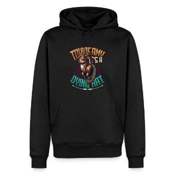 Taxidermy It's A Dying Art Hirschmotiv - Männer Premium Bio Hoodie - Schwarz - Vorne - Nico (187cm)