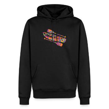 Canoe - Men’s Premium Organic Hoodie - black - Front - Nico (187cm)