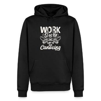 Le travail agace les canoéistes - Sweat à capuche Premium bio Homme - noir - Devant - Nico (187cm)