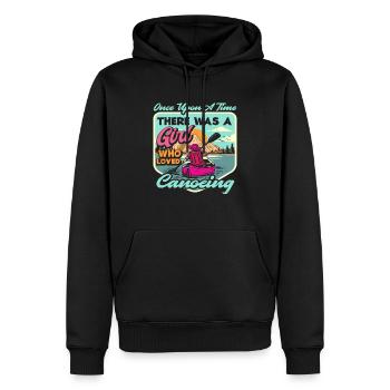 Fille que le canoë aime le canoë - Sweat à capuche Premium bio Homme - noir - Devant - Nico (187cm)