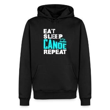 Essen Schlafen Kanu - Männer Premium Bio Hoodie - Schwarz - Vorne - Nico (187cm)