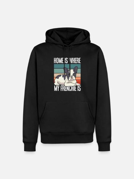 Retro French Bulldog Home - Men’s Premium Organic Hoodie - black