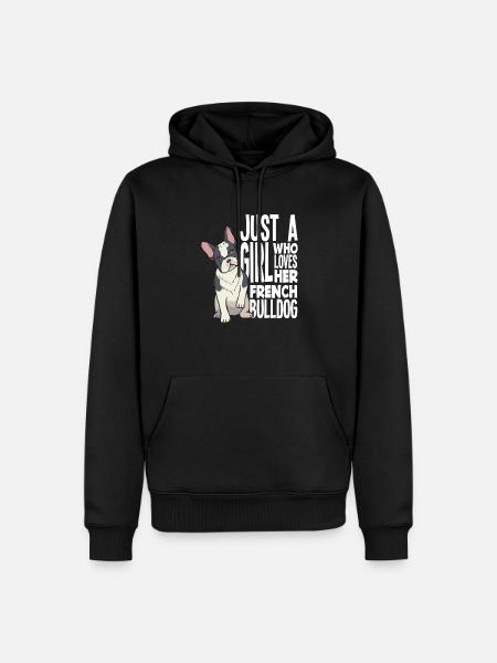 Bouledogue français fille - Sweat à capuche Premium bio Homme - noir