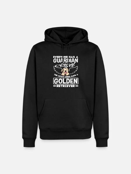 Golden Retriever Schutzengel Spruch - Männer Premium Bio Hoodie - Schwarz