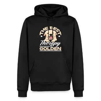 Best Therapy Golden Retriever - Men’s Premium Organic Hoodie - black - Front - Nico (187cm)