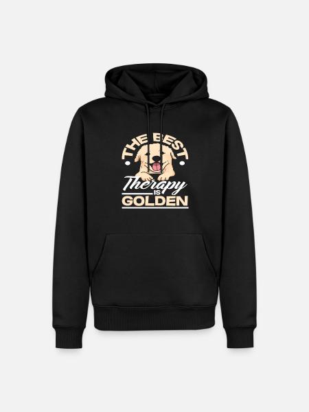 Best Therapy Golden Retriever - Men’s Premium Organic Hoodie - black