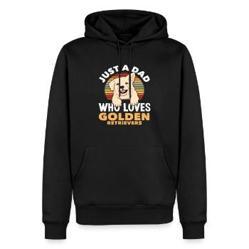 Papa Golden Retriever Loves Dogs - Men’s Premium Organic Hoodie - black - Front - Nico (187cm)