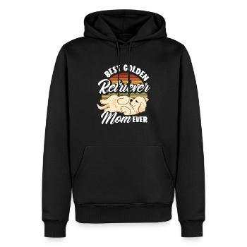 Maman Golden Retriever rétro - Sweat à capuche Premium bio Homme - noir - Devant - Nico (187cm)
