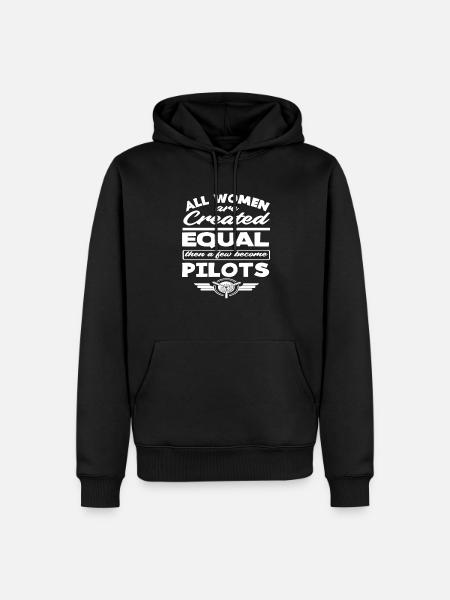 Pilot All women are born equal Pilot - Men’s Premium Organic Hoodie - black
