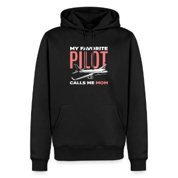 Piloten Mutter Mama Pilot - Männer Premium Bio Hoodie - Schwarz - Vorne - Nico (187cm)