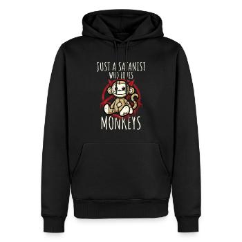 Idéal pour les gothiques qui ont une préférence pour les singes - Sweat à capuche Premium bio Homme - noir - Devant - Nico (187cm)