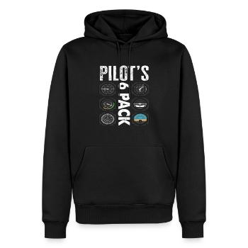 Pilots 6 Pack Funny Pilot - Men’s Premium Organic Hoodie - black - Front - Nico (187cm)
