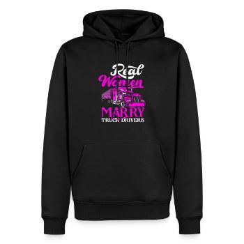 chauffeur de camion femme cadeau amour - Sweat à capuche Premium bio Homme - noir - Devant - Nico (187cm)