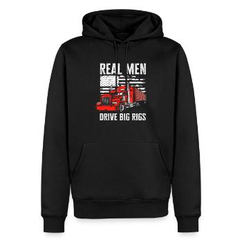 Chauffeurs de camion de vrais hommes - Sweat à capuche Premium bio Homme - noir - Devant - Nico (187cm)