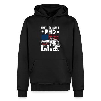 Drapeau américain disant chauffeur de camion - Sweat à capuche Premium bio Homme - noir - Devant - Nico (187cm)