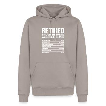 Pension de chauffeur routier - Sweat à capuche Premium bio Homme - taupe - Devant - Nico (187cm)