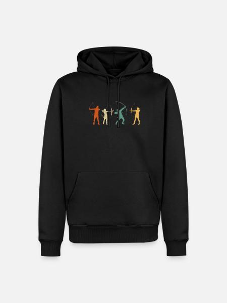 Retro Archery - Men’s Premium Organic Hoodie - black