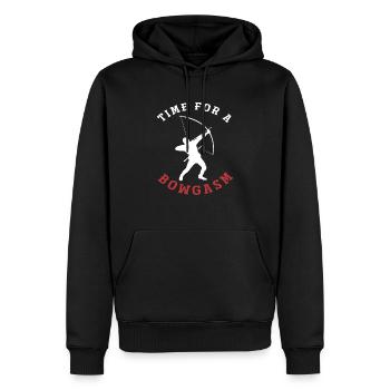 Arc Hobby Jeu de mots Tir à l’arc - Sweat à capuche Premium bio Homme - noir - Devant - Nico (187cm)