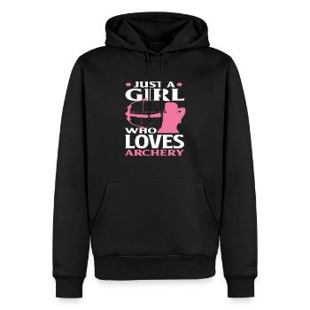 Bogen Frau Mädchen Bogenschießen - Männer Premium Bio Hoodie - Schwarz - Vorne - Nico (187cm)