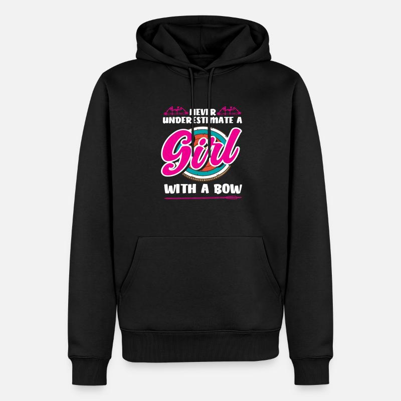 Bogen Mädchen Bogenschießen - Männer Premium Bio Hoodie - Schwarz