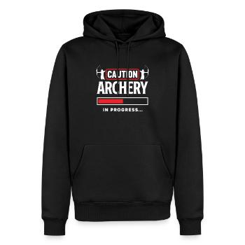 Bogen Bogenschießen Lustig - Männer Premium Bio Hoodie - Schwarz - Vorne - Nico (187cm)