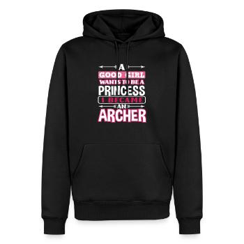 Amour Tir à l’arc Tir à l’arc - Sweat à capuche Premium bio Homme - noir - Devant - Nico (187cm)