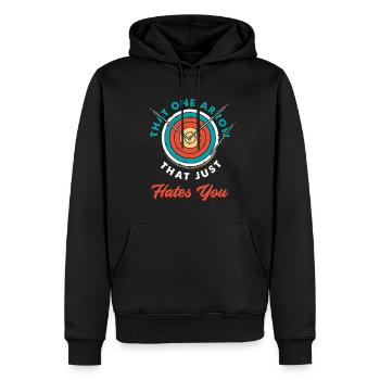 Arc Flèches Tir à l’arc - Sweat à capuche Premium bio Homme - noir - Devant - Nico (187cm)