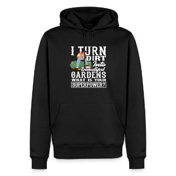 Paysagiste - Sweat à capuche Premium bio Homme - noir - Devant - Nico (187cm)
