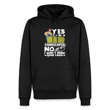 Landschaftsgärtner Rasenmähen - Männer Premium Bio Hoodie - Schwarz - Vorne - Nico (187cm)