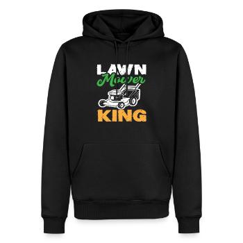 Landschaftsgärtner Rasen Mäher König - Männer Premium Bio Hoodie - Schwarz - Vorne - Nico (187cm)