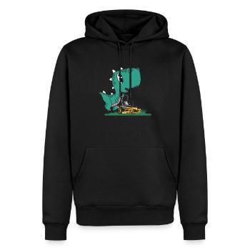 Landschaftsgärtner Dino - Männer Premium Bio Hoodie - Schwarz - Vorne - Nico (187cm)