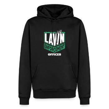 Paysagiste Policier de pelouse - Sweat à capuche Premium bio Homme - noir - Devant - Nico (187cm)