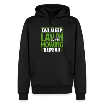 Essen Schlafen Rasen Mähen Landschaftsgärtner - Männer Premium Bio Hoodie - Schwarz - Vorne - Nico (187cm)