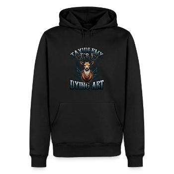 Taxidermy It's A Dying Art Hirschmotiv - Männer Premium Bio Hoodie - Schwarz - Vorne - Nico (187cm)
