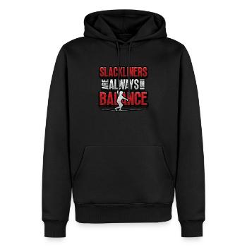 Les slackliners sont toujours en équilibre - Sweat à capuche Premium bio Homme - noir - Devant - Nico (187cm)
