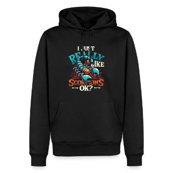 Ich Mag Einfach Skorpione - Männer Premium Bio Hoodie - Schwarz - Vorne - Nico (187cm)