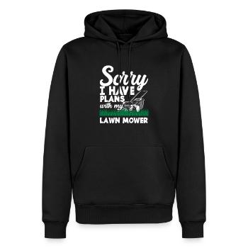 Landschaftsgärtner Pläne Rasenmäher - Männer Premium Bio Hoodie - Schwarz - Vorne - Nico (187cm)