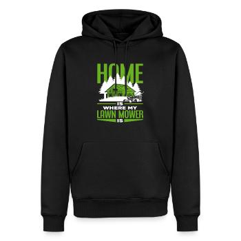 Landschaftsgärtner Heimat Rasenmäher - Männer Premium Bio Hoodie - Schwarz - Vorne - Nico (187cm)