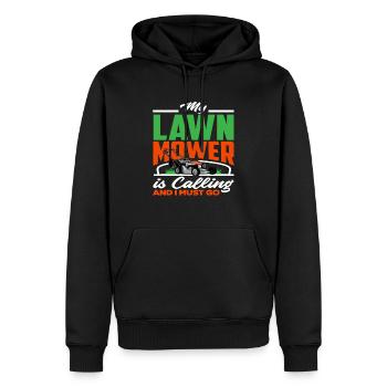 Landschaftsgärtner Rasenmäher - Männer Premium Bio Hoodie - Schwarz - Vorne - Nico (187cm)