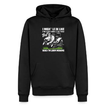 Landscaper Lawn Mower Thinking - Men’s Premium Organic Hoodie - black - Front - Nico (187cm)