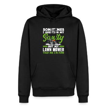 Landschaftsgärtner Vernunft Rasenmäher - Männer Premium Bio Hoodie - Schwarz - Vorne - Nico (187cm)