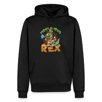 Firesaurus Rex Feuerwehr Dinosaurier Abenteuer - Männer Premium Bio Hoodie - Schwarz - Vorne - Nico (187cm)