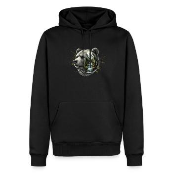 Wilderness Inside the Bear Retro Vintage - Men’s Premium Organic Hoodie - black - Front - Nico (187cm)
