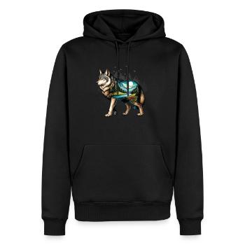 Wilderness Inside the Bear Retro Vintage - Men’s Premium Organic Hoodie - black - Front - Nico (187cm)