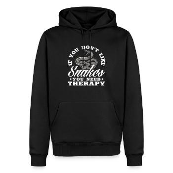 Schlange Therapie - Männer Premium Bio Hoodie - Schwarz - Vorne - Nico (187cm)
