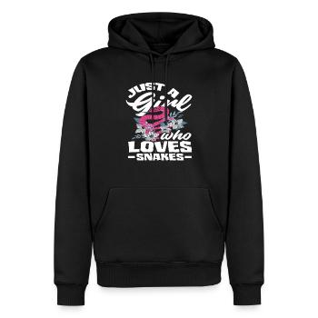 Schlange Mädchen Frauen - Männer Premium Bio Hoodie - Schwarz - Vorne - Nico (187cm)